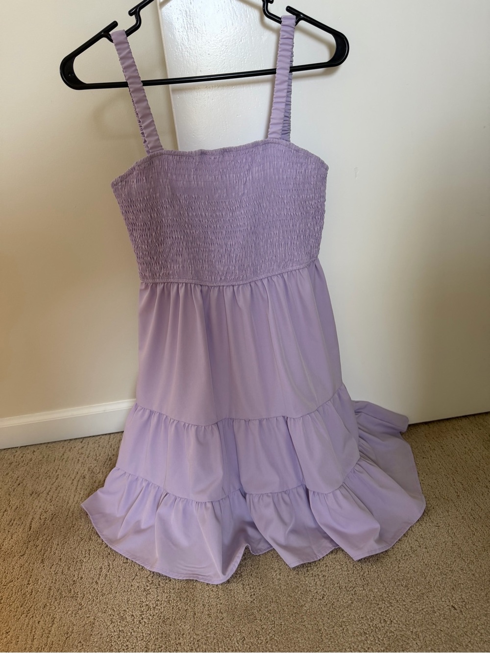 Women’s Lavender Smocked Tiered Sundress